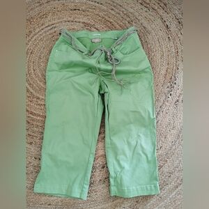Womens Cotton Ginny Plus Stretch Capris Pants With Boho style Belt. Size 2X